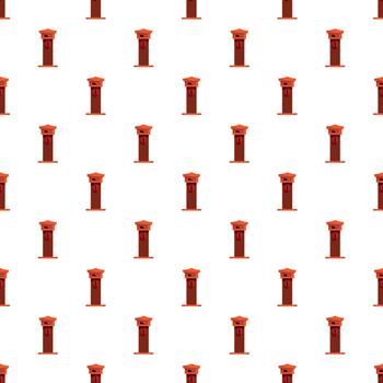 Seamless pattern featuring multiple red post boxes vector