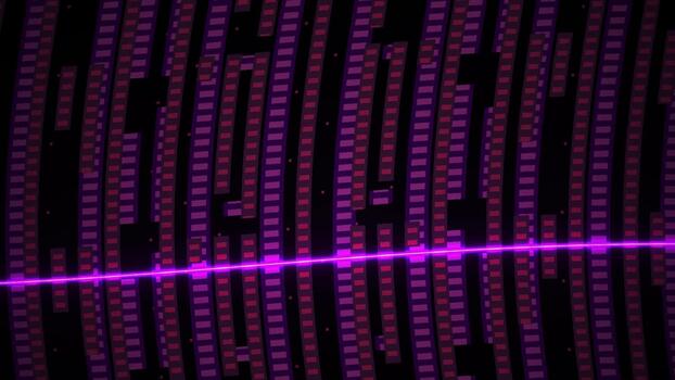 lila Licht durch binär Code Daten. video