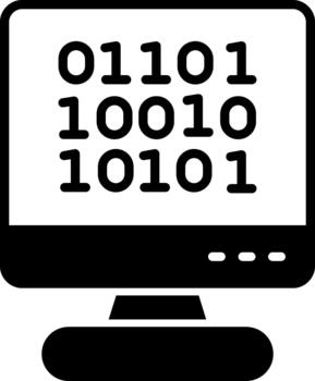 binario código secuencia línea circulo invertido vector