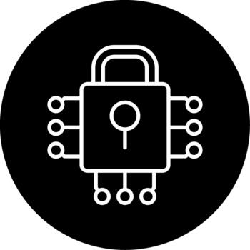 criptografía seguro algoritmo línea circulo invertido vector