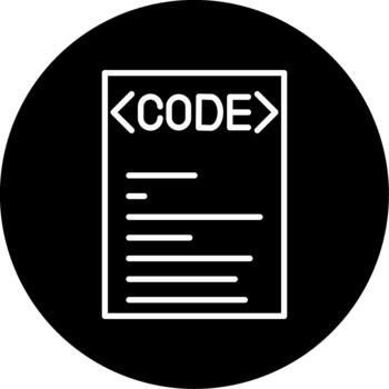 Computer Coding Process Line Circle Inverted vector