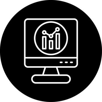 datos análisis reporte línea circulo invertido vector