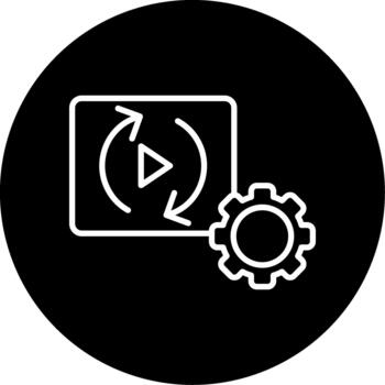 Procesando software línea circulo invertido vector