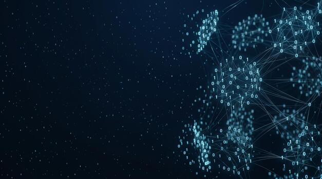 Abstract binary code networking for big data and artificial intelligence. photo