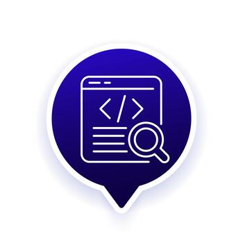 software código auditoría línea icono diseño vector