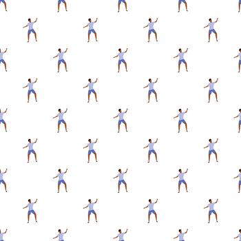 Man raising arms repeating pattern background vector