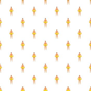 Repeating pattern with person wearing inflatable ring vector