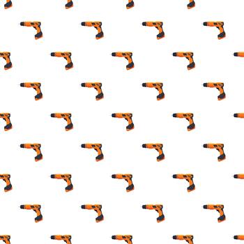 Electric drill power tool seamless repeating pattern vector