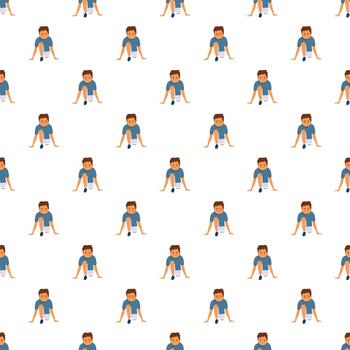Runner at starting block position seamless pattern vector