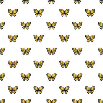 Yellow butterfly repeating seamless pattern vector