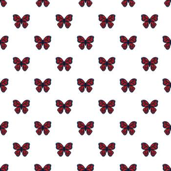 repitiendo rojo mariposa modelo creando sin costura textura vector