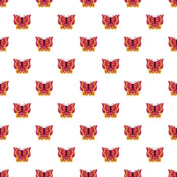 Repeating cartoon butterfly pattern background creating texture vector