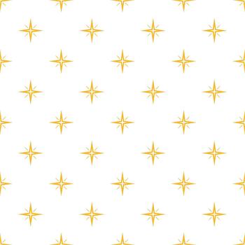 Yellow star compass seamless pattern background vector