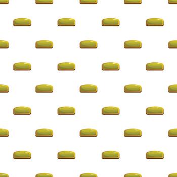 Seamless pattern featuring green cartoon game interface button vector