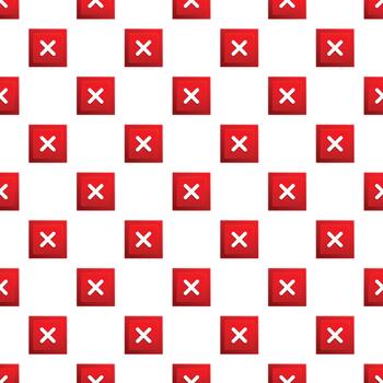 Red cancel close button seamless pattern vector