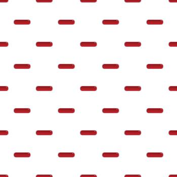 Repeating red dash button pattern on white background vector