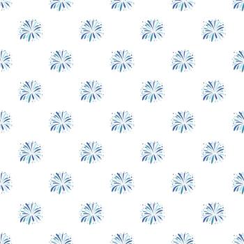Blue exploding fireworks seamless pattern for celebration background vector