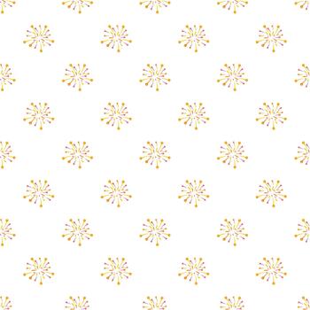 Repeating festive firework bursts creating seamless pattern vector