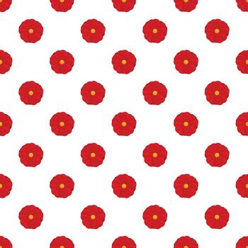Red floral pattern repeating on white backdrop vector
