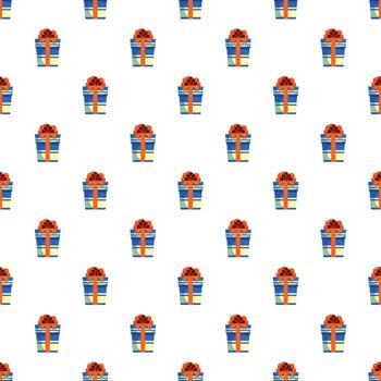 Gift boxes pattern creating a festive repeating background vector