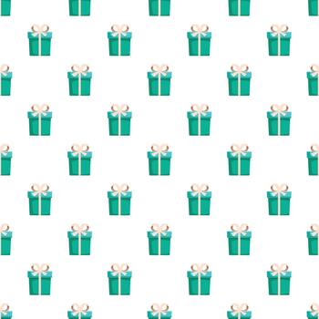 Repeating gift boxes pattern for celebration background vector