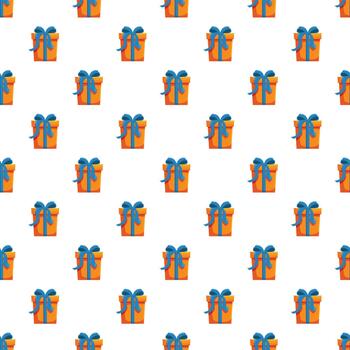 Orange gift boxes wrapping seamless pattern background vector