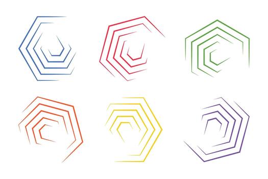 hexagonal línea elementos colección vector