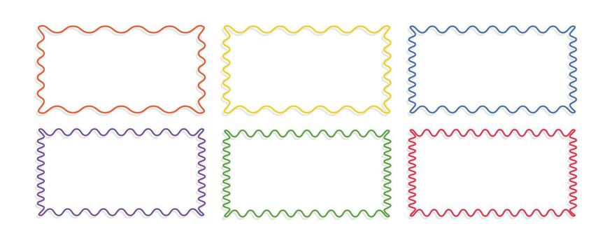 Wavy rectangle frames elements collection vector