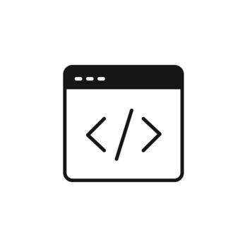 sitio web codificación y software desarrollo icono vector