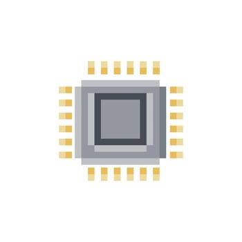 Pixel art computer processor cpu vector