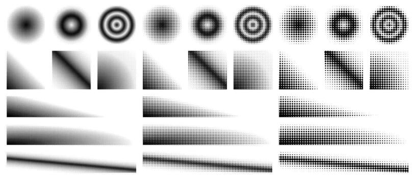 Halftone Gradient Patterns Pack vector