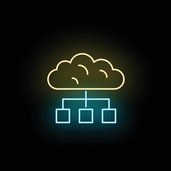 Cloud computing storing connecting data in virtual network vector