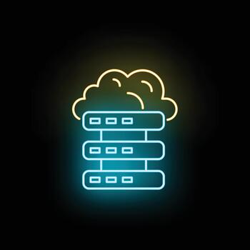 Cloud computing server icon representing database storage vector