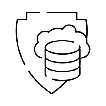 nube informática datos proteccion seguridad proteger icono vector