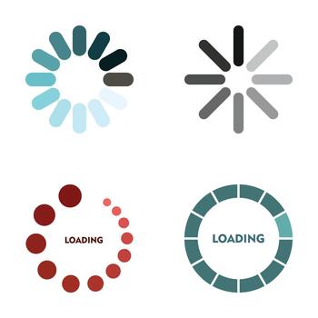 Loading progress indicators for user interface designs vector