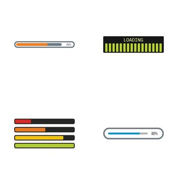 Loading progress bar indicator set vector