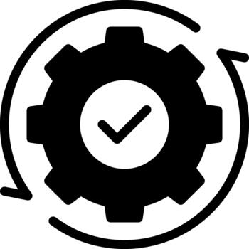 eficiencia glifo sólido icono vector