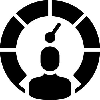 velocímetro glifo sólido icono vector