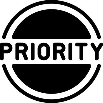 priority glyphs solid icon vector