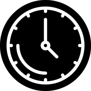 reloj sólido glifo icono vector