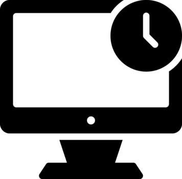 sólido computadora glifo icono vector