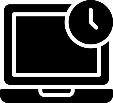 laptop glyphs solid icon solid vector
