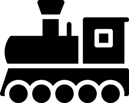 tren glifo sólido icono sólido vector