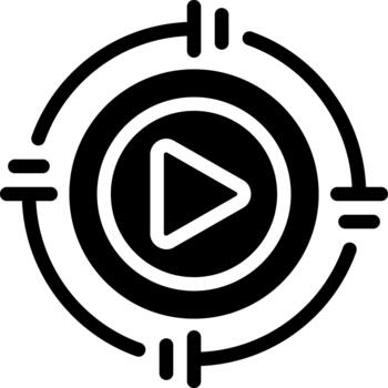 target glyphs solid icon solid vector