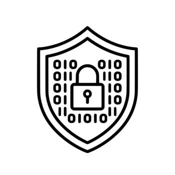Cyber Security Shield with Binary Code vector