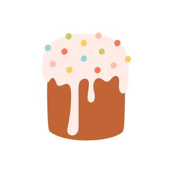 Simple Easter cake. Happy Easter. vector
