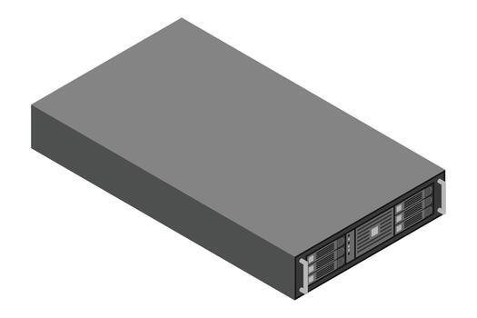Server racks. Server boxes isolated. Network server room. Computer network technology. vector