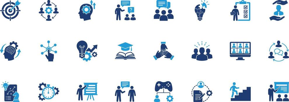 Workshop Solid Glyph Icon Set vector