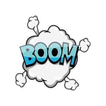 Boom comic speech bubble exploding effect cartoon vector