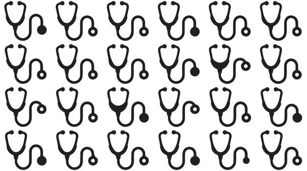 Multiple stethoscopes in a pattern. vector
